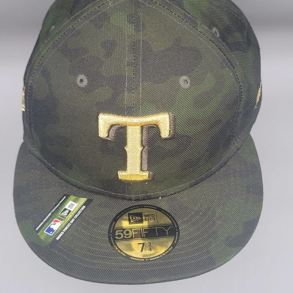 Texas Rangers New Era 59Fifty Armed Forces Day Collection Fitted Hat Size 7 3/4 - Picture 4 of 13